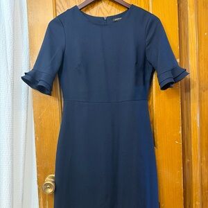 Banana Republic Midnight Blue Ruffle Sleeve Midi Dress size 0